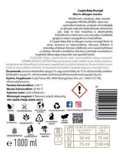 Csepke Baby allergénmentes mosógél 0m+ - 1 liter