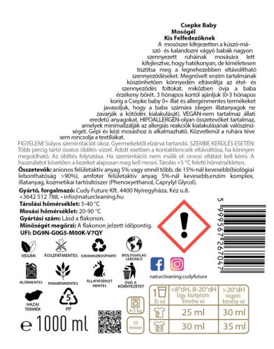 Csepke Baby mosógél Kis Felfedezőknek 1 liter (ÚJ TERMÉK!)