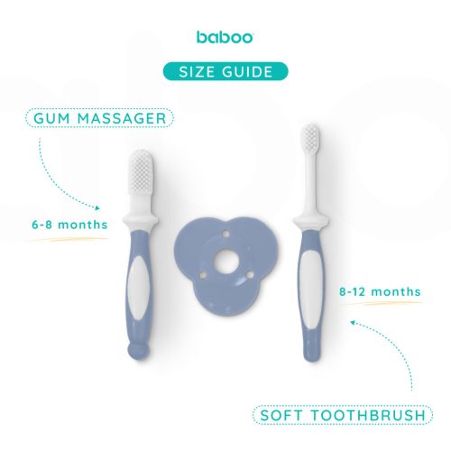 Baboo baba fogkefe szett 6 hónapos kortól - kék