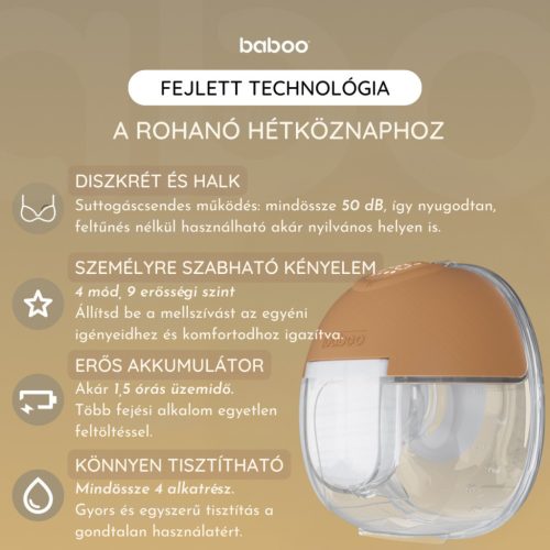 Baboo elektromos hordható mellszívó