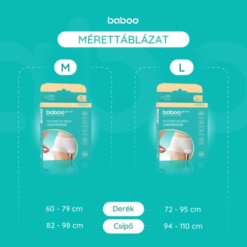 Baboo szülés utáni hálós bugyi 2 db L