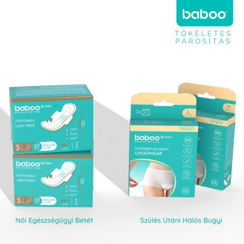 Baboo szülés utáni hálós bugyi 2 db L