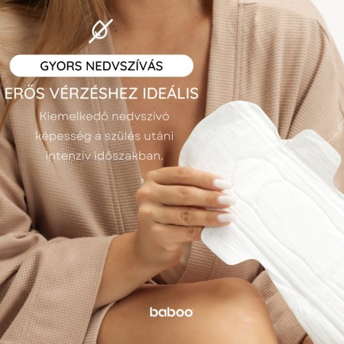 Baboo eldobható szülés utáni betét, 10 db, M, 340 mm