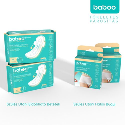 Baboo eldobható szülés utáni betét, 8 db, L, 425 mm