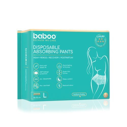 Baboo eldobható nedvszívó fehérnemű, L, 5 db