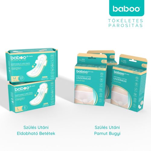 Baboo szülés utáni eldobható pamut alsó 4 db, L