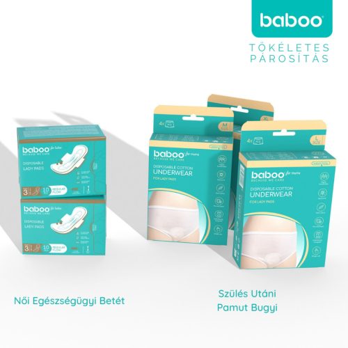 Baboo szülés utáni eldobható pamut alsó 4 db, L
