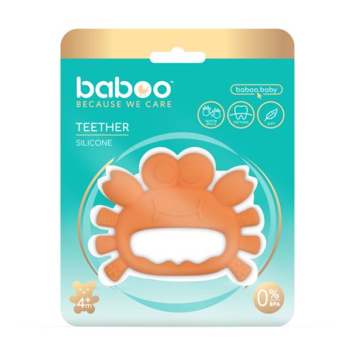 Baboo baba szilikon fogzást könnyítő rágóka, Rákocska, 4 hónapos kortól