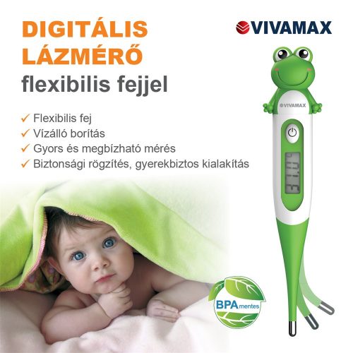 Vivamax Digitális lázmérő flexibilis fejjel (béka)