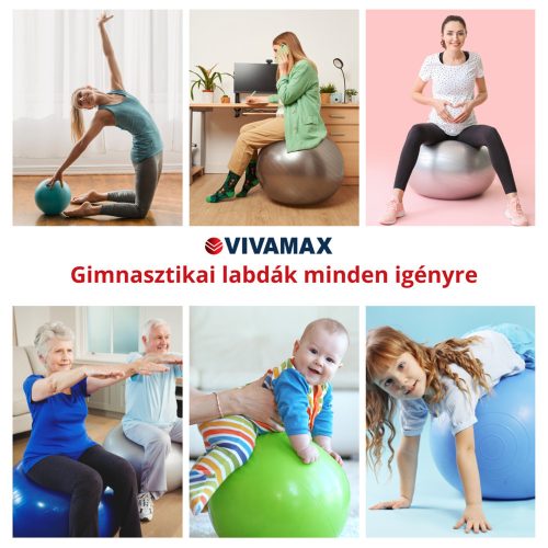 VivaFit Gimnasztikai labda 85 cm - szürke