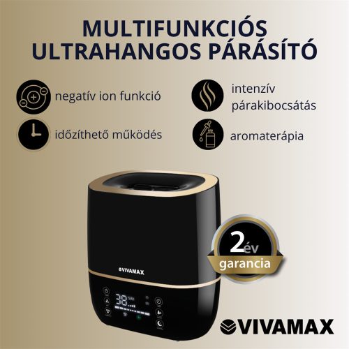 Vivamax Multifunkciós ultrahangos párásító 5l-es víztartállyal