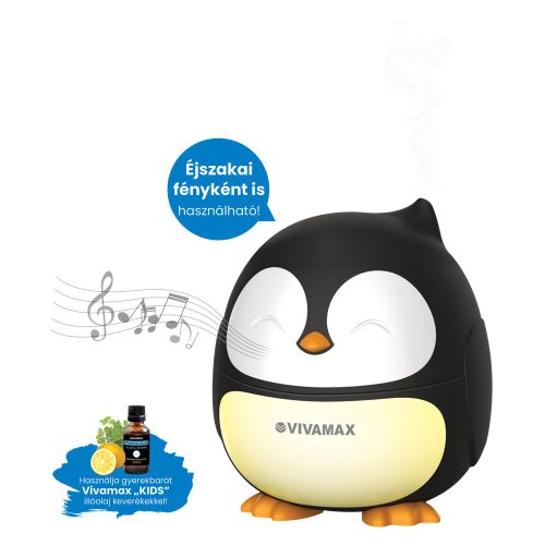 Vivamax Ultrahangos illóolaj párologtató fehér zaj funkcióval Pingvin